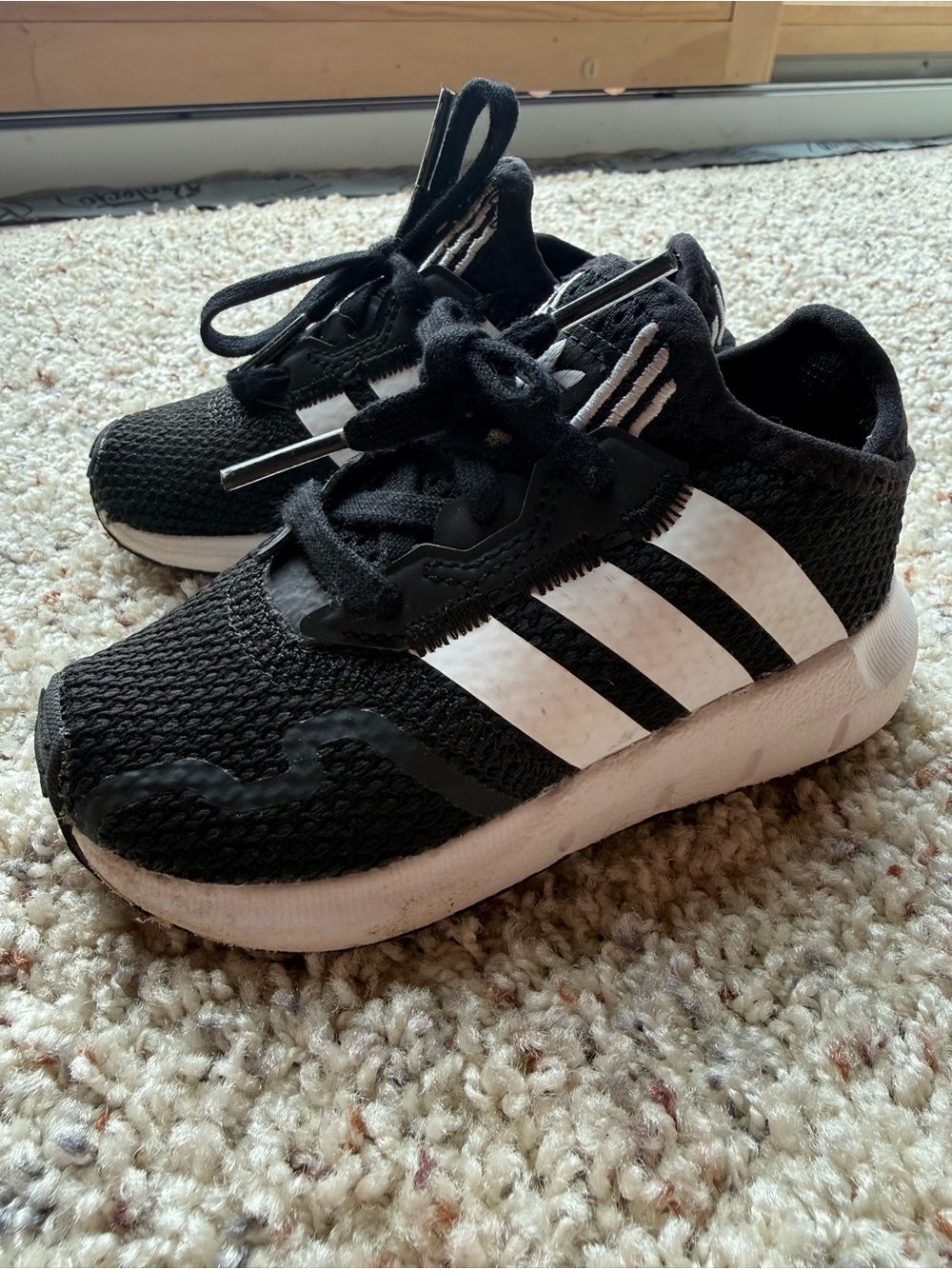 6K Adidas Kids' Black & White Sneakers